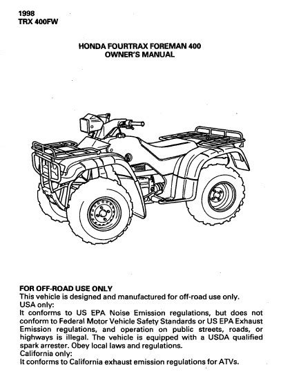 Honda trx400fw manual